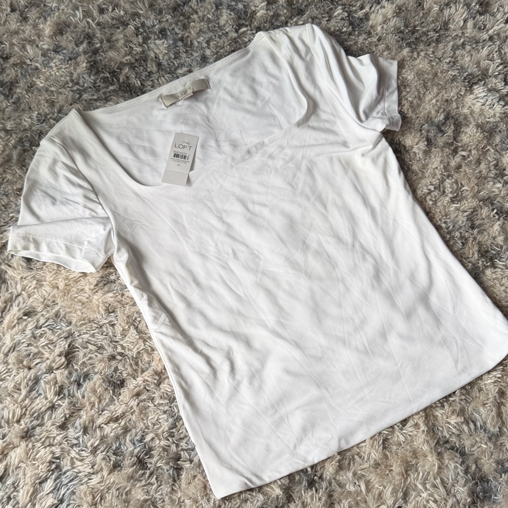 LOFT White Short Sleeve Tee